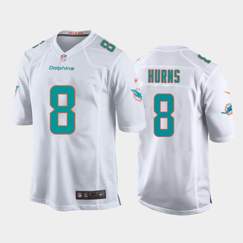 Men Miami Dolphins 8 Allen Hurns Nike White Game NFL Jersey